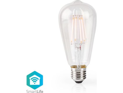 SmartLife LED žárovka | Wi-Fi | E27 | 500 lm | 5 W | Teplá Bílá | 2700 K | Sklo | Android™ / IOS | ST64 | 1 kusů