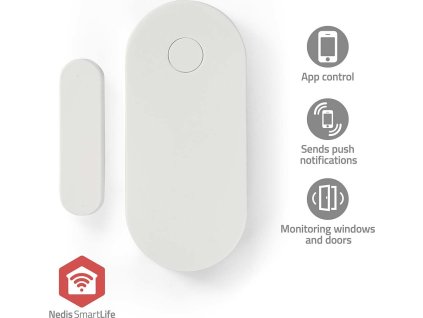NEDIS chytrý dveřní nebo okenní snímač/ Android & iOS/ Zigbee/ SmartLife/ baterie CR2032 součástí balení/ bílý