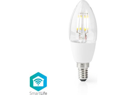 SmartLife LED žárovka | Wi-Fi | E14 | 400 lm | 5 W | Teplá Bílá | 2700 K | Sklo | Android™ / IOS | Svíčka | 1 kusů