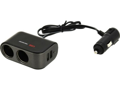 Rozdvojka 12/24V + 2x USB 2100mA
