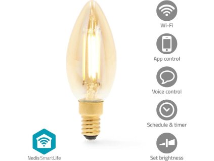 SmartLife LED žárovka | Wi-Fi | E14 | 470 lm | 4.9 W | Teplá Bílá | 1800 - 3000 K | Sklo | Android™ / IOS | Svíčka | 1 kusů