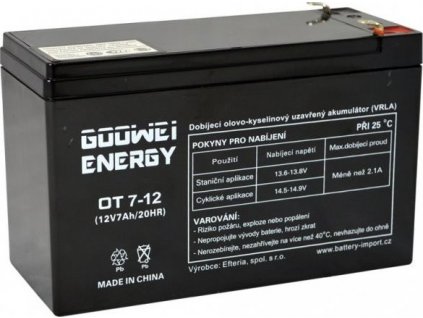 GOOWEI ENERGY Pb záložní akumulátor VRLA AGM 12V/7,2Ah (OT7.2-12 F2)