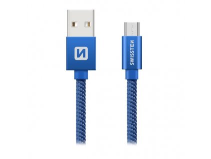 Swissten Datový Kabel Textile Usb / Micro Usb 1,2 M Modrý