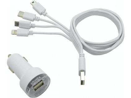 Nabíječka telefonu 12V 2,1A (Iphone, miniUSB, microUSB, USB-C)