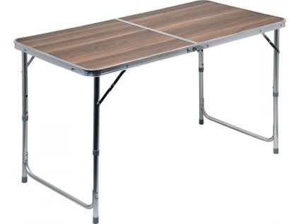 Stůl kempingový skládací DOUBLE teleskop. hnědý