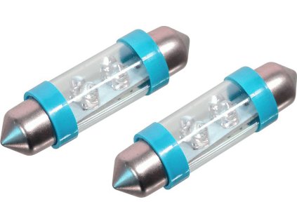 Žárovka 4LED 12V suf. SV8.5 38mm modrá 2ks
