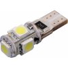 Žárovka 5 SMD LED 12V T10 s rezistorem CAN-BUS ready bílá