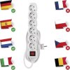 Prodlužovací kabel 5 m / 6 zásuvek / s vypínačem / bílý / PVC / 1,5 mm2
