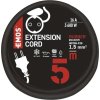 Venkovní prodlužovací kabel 5 m / 1 zásuvka / černý / guma-neopren / 250 V / 1,5 mm2