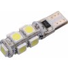 Žárovka 9 SMD LED 12V T10 s rezistorem CAN-BUS ready bílá