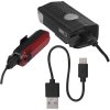 LED přední + zadní nabíjecí svítilna na kolo P3923, 90 lm