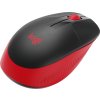 Logitech M190/Kancelářská/Optická/1 000 DPI/Bezdrátová USB/Černá-červená