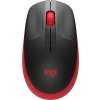 Logitech M190/Kancelářská/Optická/1 000 DPI/Bezdrátová USB/Černá-červená