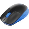Logitech M190/Kancelářská/Optická/1 000 DPI/Bezdrátová USB/Černá-modrá