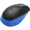 Logitech M190/Kancelářská/Optická/1 000 DPI/Bezdrátová USB/Černá-modrá