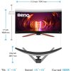 BENQ Mobiuz 34" LED EX3410R/ Curved/ VA panel/ 3440x1440/ 3000:1/ 1ms/ 144 Hz/ 2xHDMI/ DP/ USB/ FreeSync/ černošedý