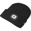 Čepice BLACK s LED svítilnou USB nabíjení