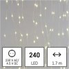 LED vánoční drop řetěz – záclona, 1,7x2 m, venkovní i vnitřní, teplá bílá, programy
