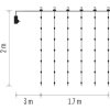 LED vánoční drop řetěz – záclona, 1,7x2 m, venkovní i vnitřní, teplá bílá, programy