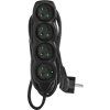 Prodlužovací kabel 5 m / 4 zásuvky / černý / PVC / 1,5 mm2