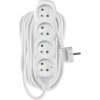 Prodlužovací kabel 10 m / 4 zásuvky / bílý / PVC / 1,5 mm2