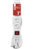 Prodlužovací kabel 7 m / 4 zásuvky / s vypínačem / bílý / PVC / 1,5 mm2