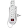 Prodlužovací kabel 7 m / 4 zásuvky / s vypínačem / bílý / PVC / 1,5 mm2