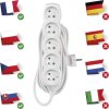 Prodlužovací kabel 7 m / 5 zásuvek / bílý / PVC / 1,5 mm2