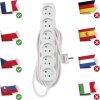 Prodlužovací kabel 5 m / 6 zásuvek / bílý / PVC / 1,5 mm2