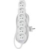 Prodlužovací kabel 5 m / 6 zásuvek / bílý / PVC / 1,5 mm2