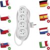 Prodlužovací kabel 5 m / 4 zásuvky / bílý / PVC / 1,5 mm2
