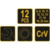 Sada klíčů očkoplochých 12 ks 6 - 22 mm CrV