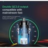 Baseus Car Charger Square metal A + A 30W Dual QC3.0 (SCP.AFC) Black (CCALL-DS01)