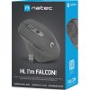 Natec optická myš FALCON/Kancelářská/Optická/Pro praváky/3 200 DPI/Bezdrátové Bluetooth/Černá