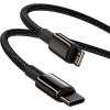 Baseus Tungsten Gold rychlonabíjecí / datový kabel USB-C na Lightning PD 20W 2m, černá