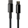 Baseus Tungsten Gold rychlonabíjecí / datový kabel USB-C na Lightning PD 20W 2m, černá