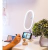 IMMAX LED kosmetické zrcátko FACE 3v1/ stojánek s Qi nabíjením/ 18W/ 70lm/ DC 12V/1,5A/ bílé