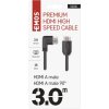 HDMI 2.0 high speed kabel A vidlice - A vidlice 90° 3 m