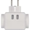 Rozbočovací zásuvka 3× kulatá, 2× USB
