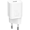 Baseus Travel Charger set Super Si 1C PD Fast charger 20W EU White (CCSUP-B02)