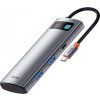 Baseus HUB Metal Gleam series 7-in-1 Multifunctional (Type-C to 2x USB 3.0, PD 100W / HDMI 4K 30Hz / RJ45 1Gbps, Type-C basic) Gray (WKWG020113)
