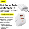 Baseus Travel Charger Compact Quick Charger U+U+C PD3.0, QC 3.0 30W EU White (CCXJ-E02)