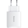 Baseus Travel Charger Compact Quick Charger U+U+C PD3.0, QC 3.0 30W EU White (CCXJ-E02)