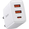 Baseus Travel Charger Compact Quick Charger U+U+C PD3.0, QC 3.0 30W EU White (CCXJ-E02)
