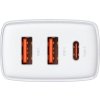 Baseus Travel Charger Compact Quick Charger U+U+C PD3.0, QC 3.0 30W EU White (CCXJ-E02)