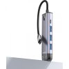 Mcdodo HUB 5v1 (1x HDMI; 3x USB-A 3.0; 1x USB-C PD 100W), šedá