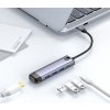 Mcdodo HUB 5v1 (1x HDMI; 3x USB-A 3.0; 1x USB-C PD 100W), šedá