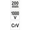 Kleště prodloužené rovné 200mm VDE (1000V)