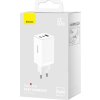 Baseus CCGP120202 GaN5 Pro Quick Nabíječka USB + 2x USB-C 65W White