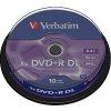 VERBATIM DVD+R(10-Pack)Spindl/MattSlvr/8x/8.5GB